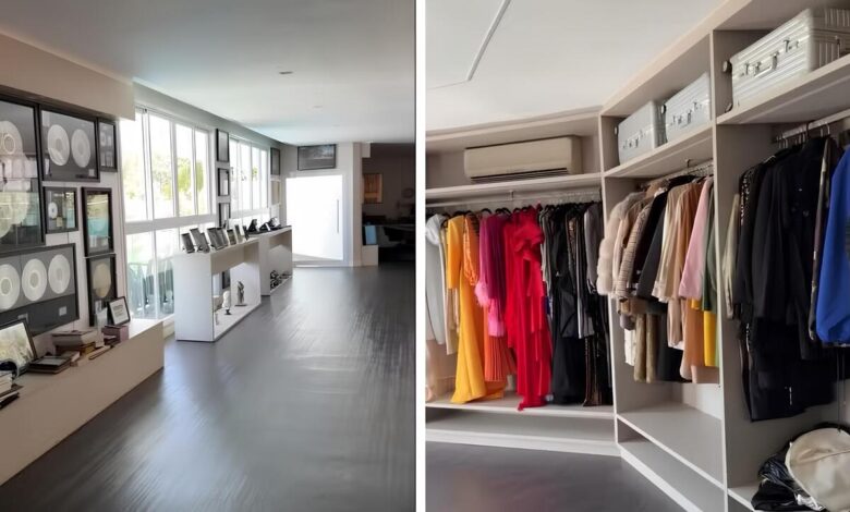 Antes e depois do espaço enquanto Poliana Rocha reforma galeria de Zé Felipe e cria closet com Leonardo