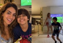 Kelly Key brinca de futebol na sala com o filho Arthur, vídeo publicado em Luanda