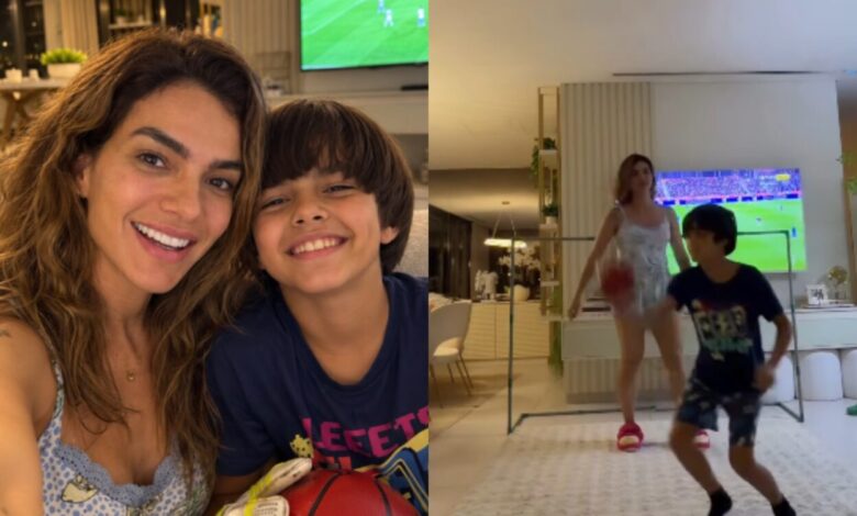 Kelly Key brinca de futebol na sala com o filho Arthur, vídeo publicado em Luanda